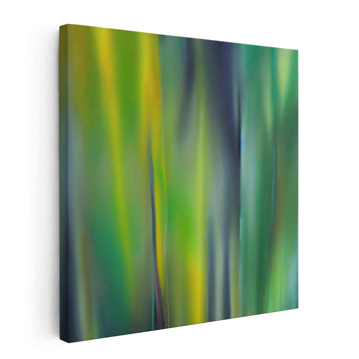Serene Sway: Abstract Green and Blue Fluid Motion Canvas Art Print