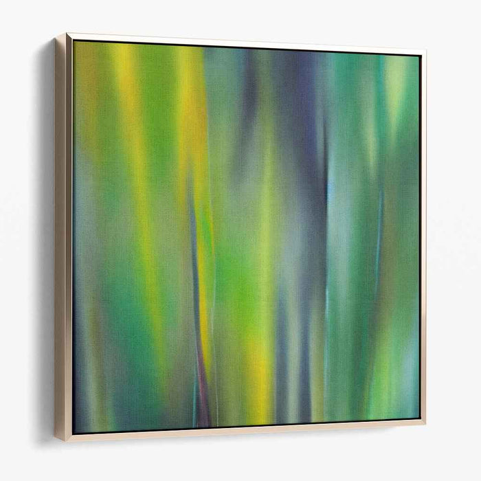 Serene Sway: Abstract Green and Blue Fluid Motion Canvas Art Print
