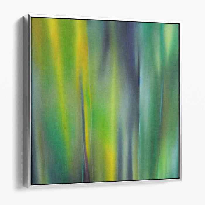 Serene Sway: Abstract Green and Blue Fluid Motion Canvas Art Print