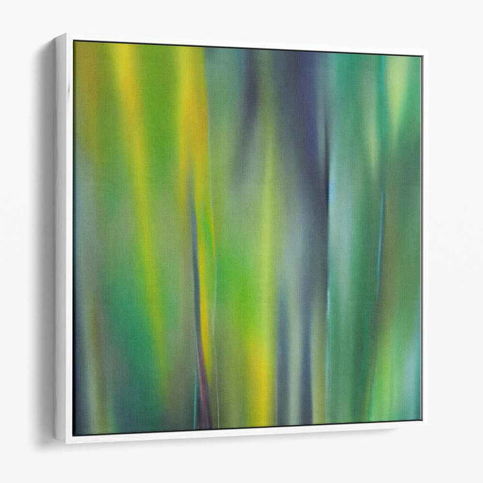 Serene Sway: Abstract Green and Blue Fluid Motion Canvas Art Print