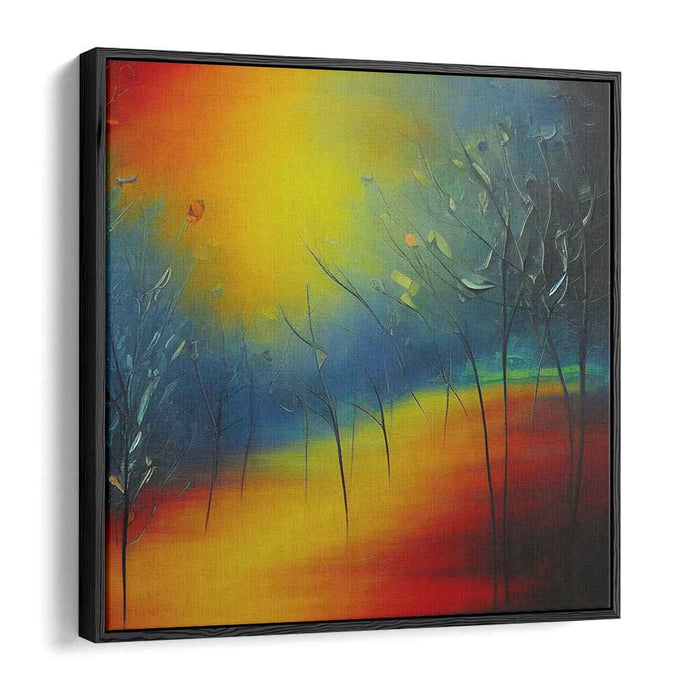 Radiant Twilight: Abstract Expressionist Sunset Forest Canvas Art Print