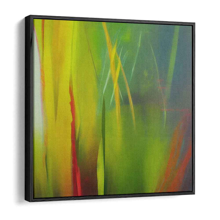 Chaos in Eden: Abstract Expressionist Green and Red Canvas Art Print