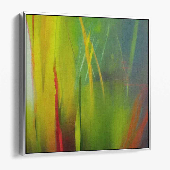 Chaos in Eden: Abstract Expressionist Green and Red Canvas Art Print