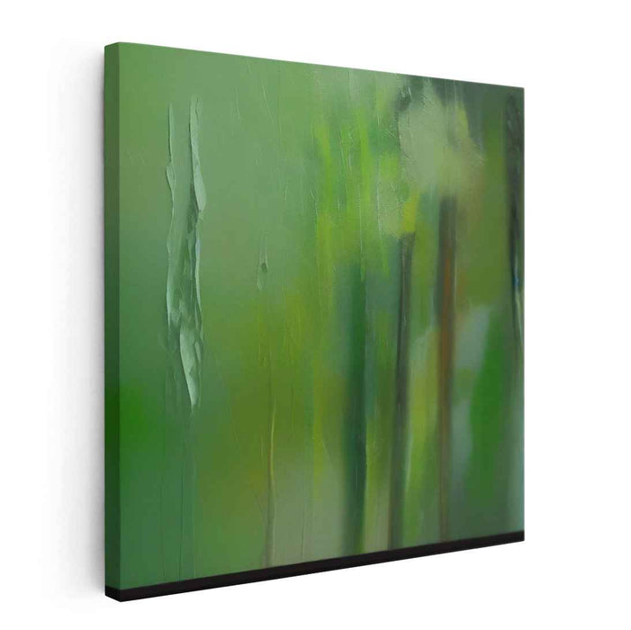 Emerald Citrus Serenade: Abstract Green and Yellow Canvas Art Print