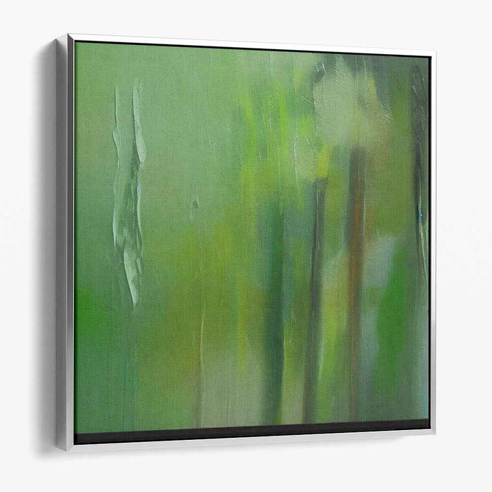 Emerald Citrus Serenade: Abstract Green and Yellow Canvas Art Print