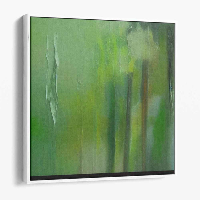 Emerald Citrus Serenade: Abstract Green and Yellow Canvas Art Print