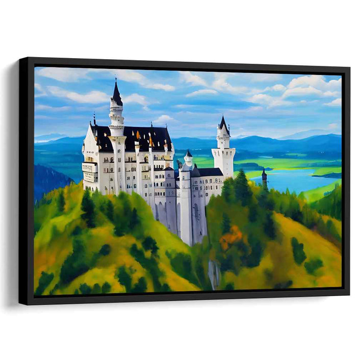 Enchanted Castle Overlook: Romantic Landscape Canvas Art Print