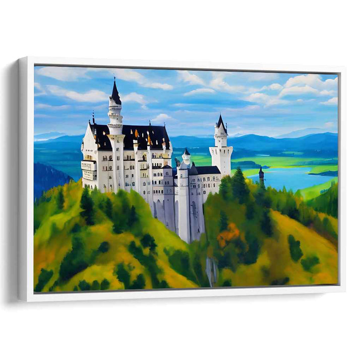 Enchanted Castle Overlook: Romantic Landscape Canvas Art Print