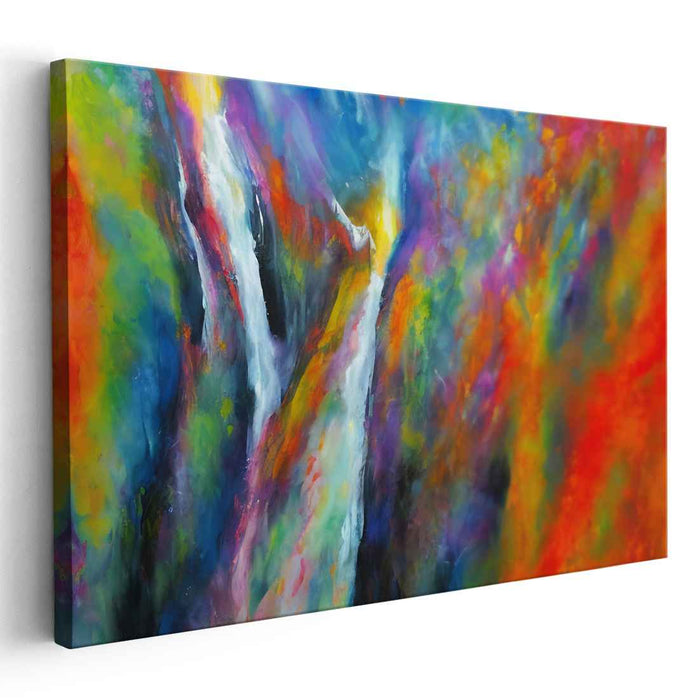 Flowing Dreamscape: Abstract Waterfall Canvas Art