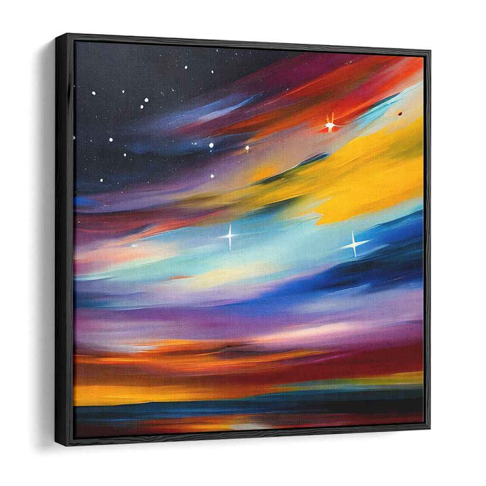 Celestial Color Splash: Vibrant Cosmic Landscape Canvas Art