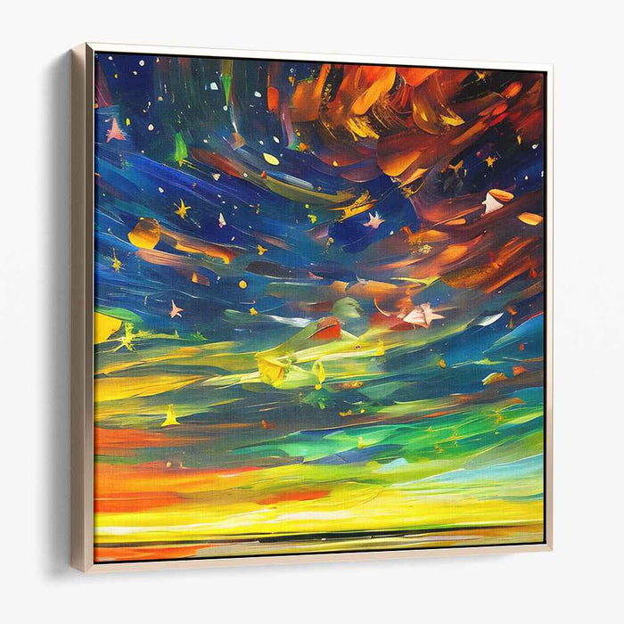Galactic Illumination Dreamscape: Abstract Night Sky Canvas Art Print