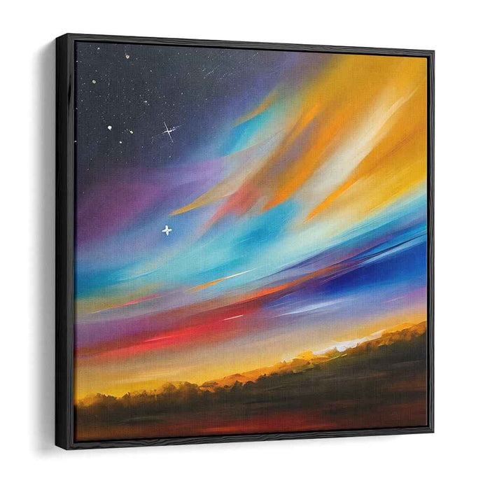 Cosmic Horizon Exploration: Abstract Sunset Skyscape Canvas Art Print