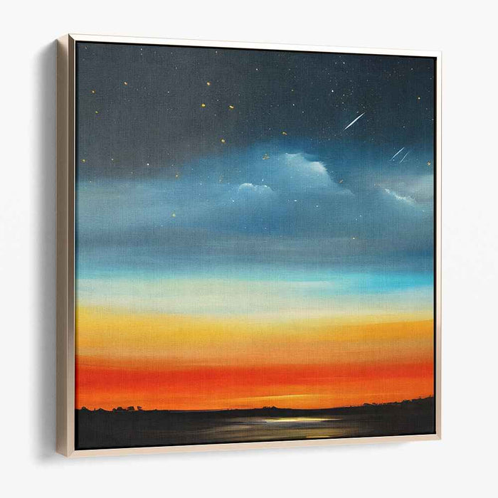 Starry Dreamscapes Blend: A Vivid Nightfall Panorama Canvas Art