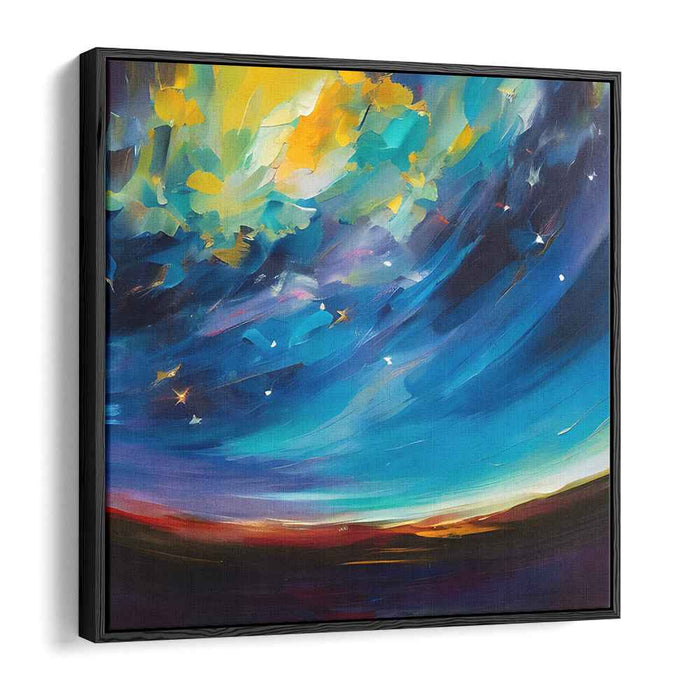 Starry Dance of Emotions: Abstract Expressionist Night Sky Canvas Art Print