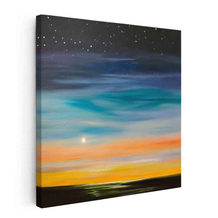 Day's End to Night's Arrival: Sunset to Starlight Canvas Art Print