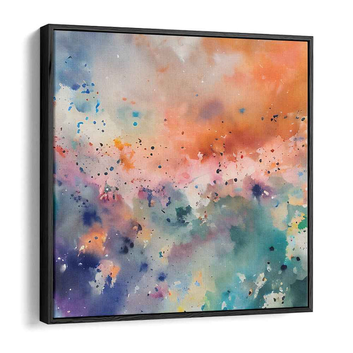 Chromatic Ripples Dance: Vivid Abstract Watercolor Canvas Art