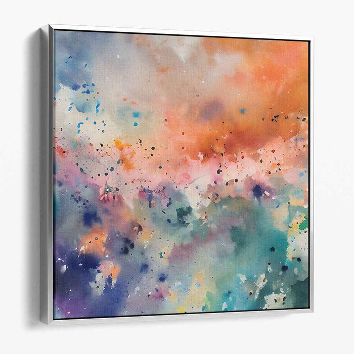 Chromatic Ripples Dance: Vivid Abstract Watercolor Canvas Art