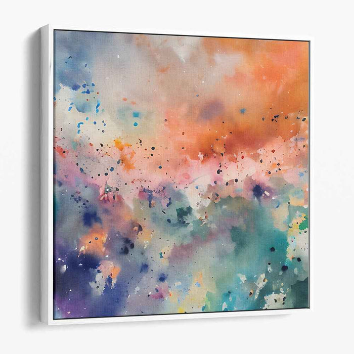 Chromatic Ripples Dance: Vivid Abstract Watercolor Canvas Art
