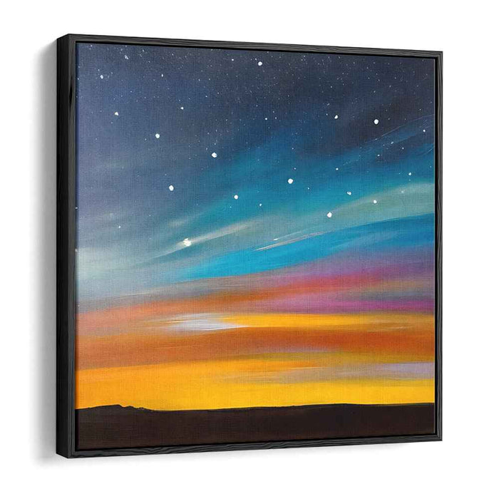 Starlit Dawn: A Symphony of Night and Day on Canvas