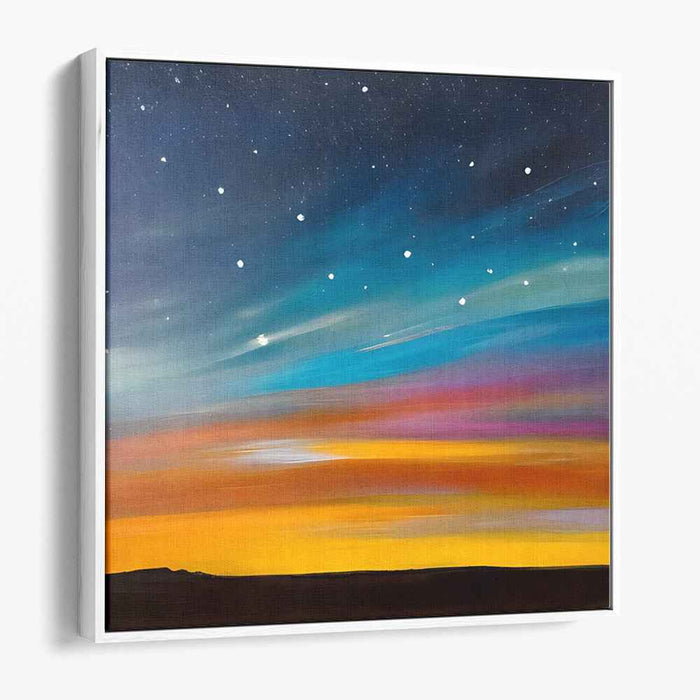 Starlit Dawn: A Symphony of Night and Day on Canvas