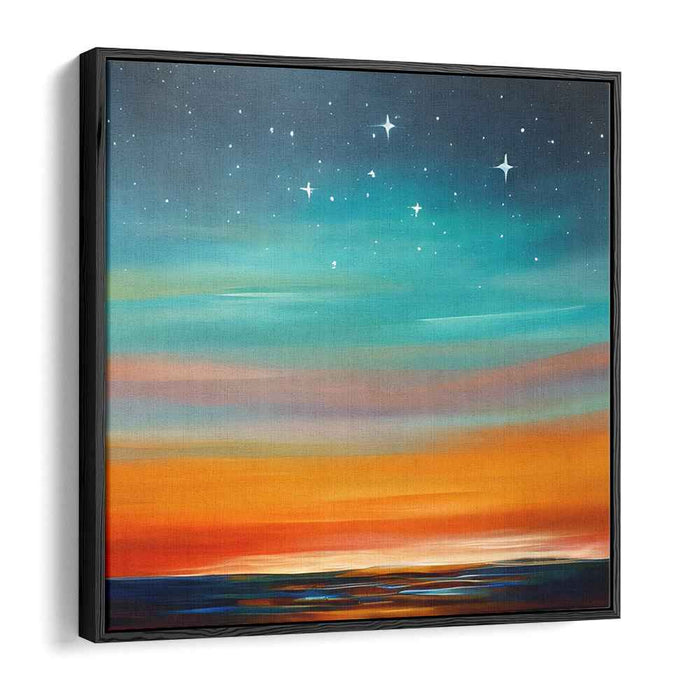 Dusk Drenched Horizon: Modern Landscape with Twilight Hues Canvas Art Print