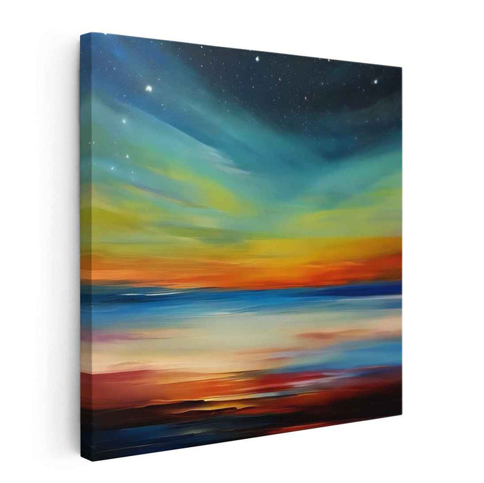 Dusk's Abstract Waters: Abstract Seascape at Dusk Canvas Art Print