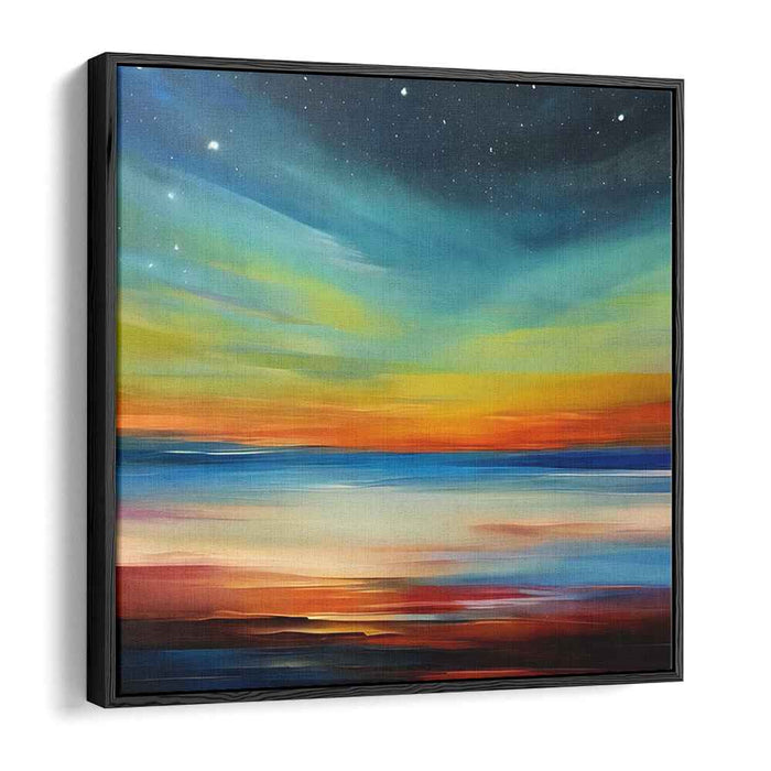 Dusk's Abstract Waters: Abstract Seascape at Dusk Canvas Art Print