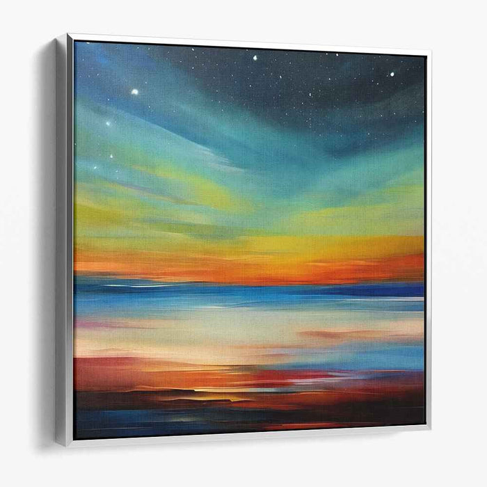 Dusk's Abstract Waters: Abstract Seascape at Dusk Canvas Art Print