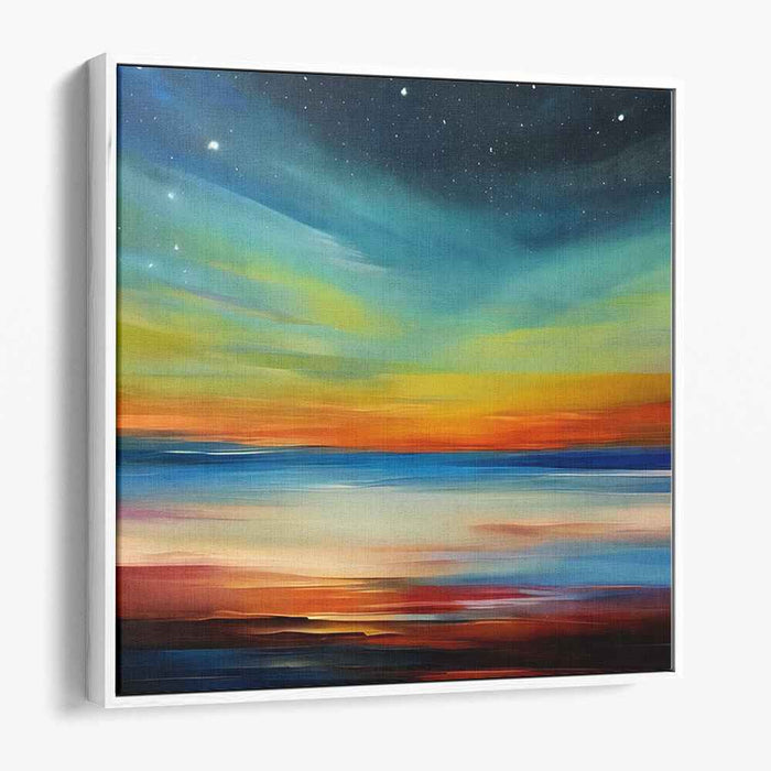 Dusk's Abstract Waters: Abstract Seascape at Dusk Canvas Art Print