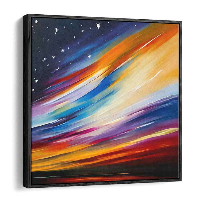 Sapphire Dreams Unfolding: Abstract Expressionist Twilight Canvas Art Print