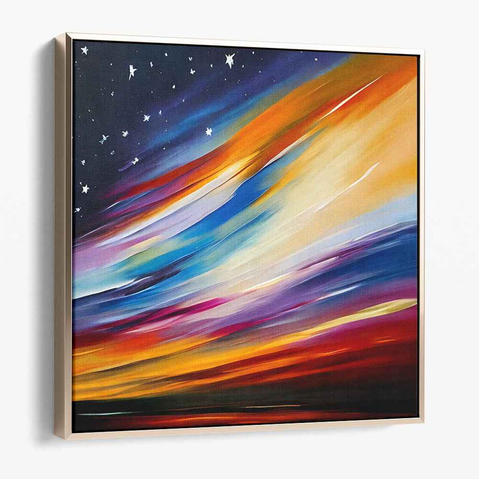 Sapphire Dreams Unfolding: Abstract Expressionist Twilight Canvas Art Print