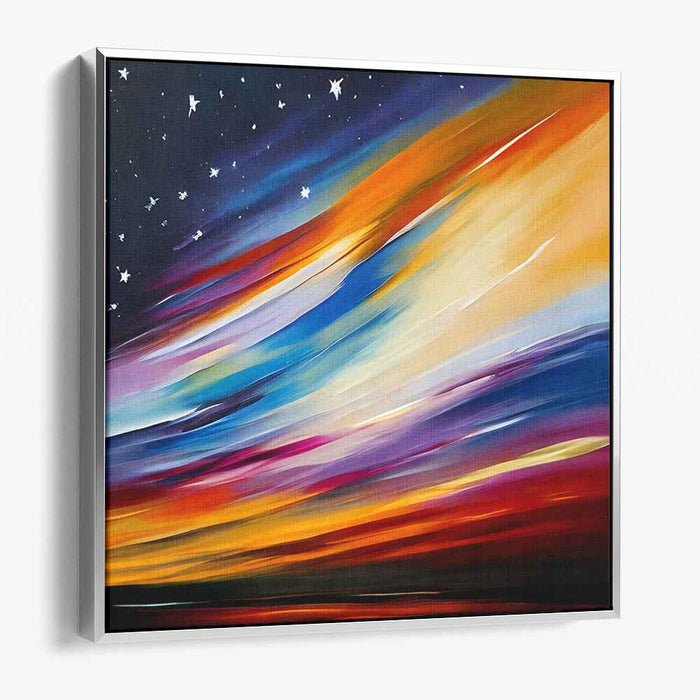 Sapphire Dreams Unfolding: Abstract Expressionist Twilight Canvas Art Print