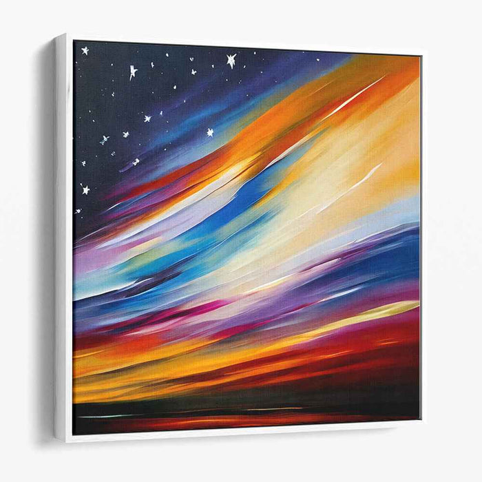 Sapphire Dreams Unfolding: Abstract Expressionist Twilight Canvas Art Print