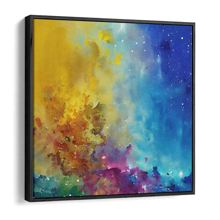 Cosmic Melodies Dance: Abstract Expressionist Galaxy Canvas Art Print