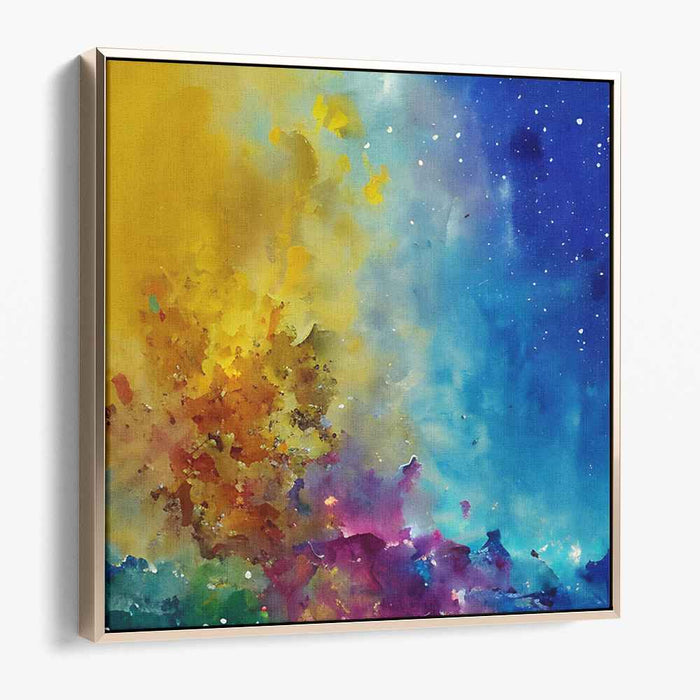 Cosmic Melodies Dance: Abstract Expressionist Galaxy Canvas Art Print