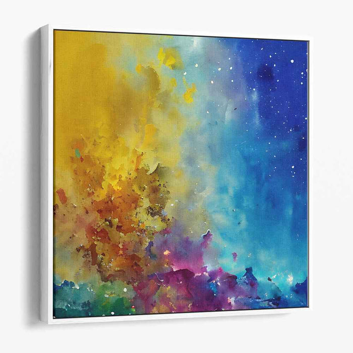 Cosmic Melodies Dance: Abstract Expressionist Galaxy Canvas Art Print