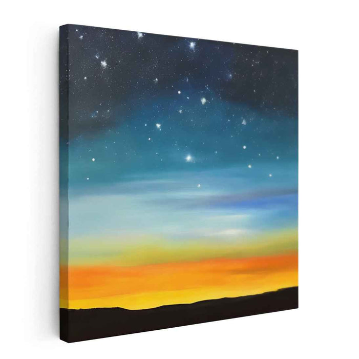 Whispers Of Dawn's Canvas Whisper: Tranquil Night Sky and Sunrise Canvas Art Print