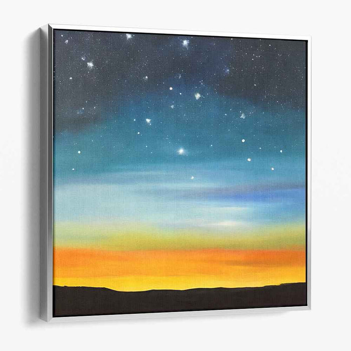 Whispers Of Dawn's Canvas Whisper: Tranquil Night Sky and Sunrise Canvas Art Print