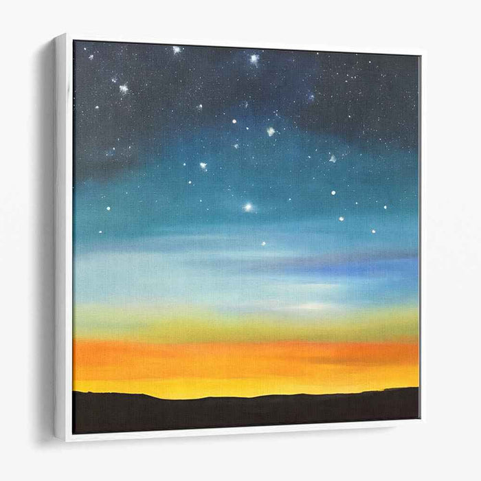 Whispers Of Dawn's Canvas Whisper: Tranquil Night Sky and Sunrise Canvas Art Print