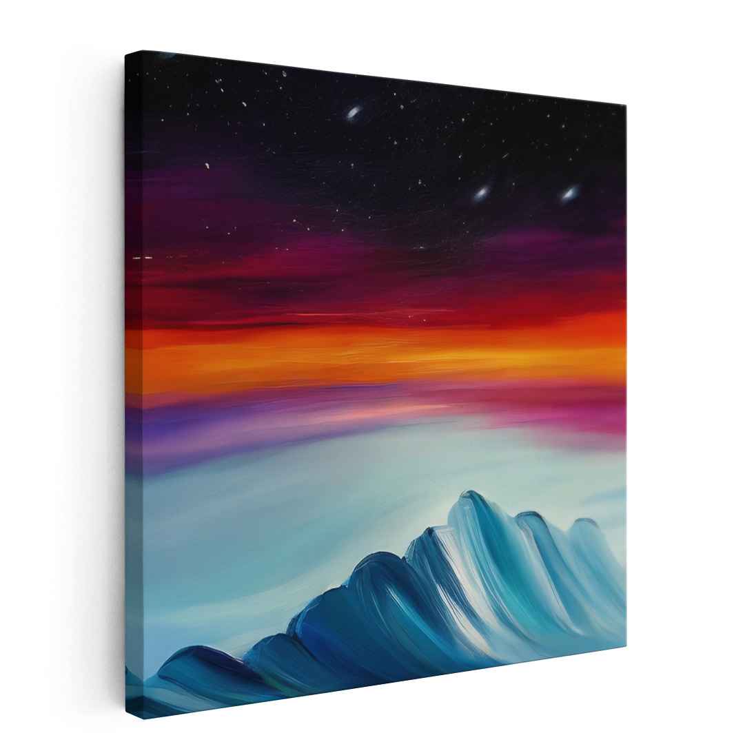 Ethereal Mountain Glow: Twilight Sky Over Tranquil Mountains