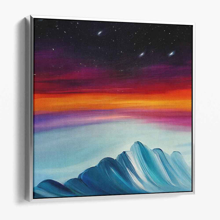 Ethereal Mountain Glow: Twilight Sky Over Tranquil Mountains Canvas Art