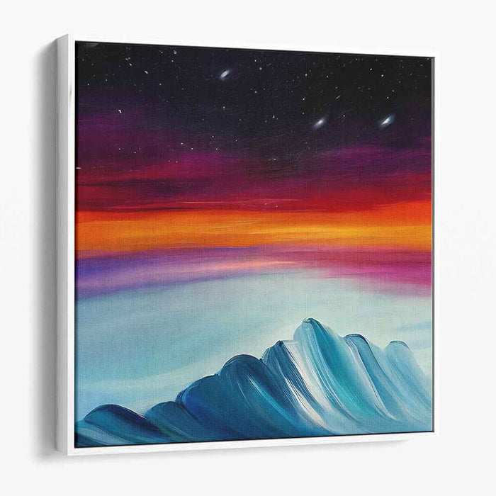 Ethereal Mountain Glow: Twilight Sky Over Tranquil Mountains Canvas Art