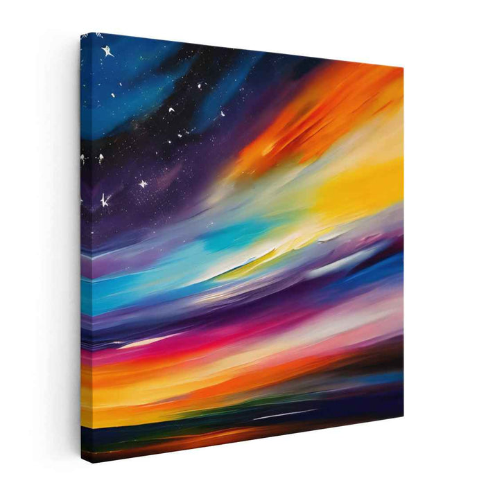 Celestial Energy Burst: Vibrant Cosmic Abstract Canvas Art