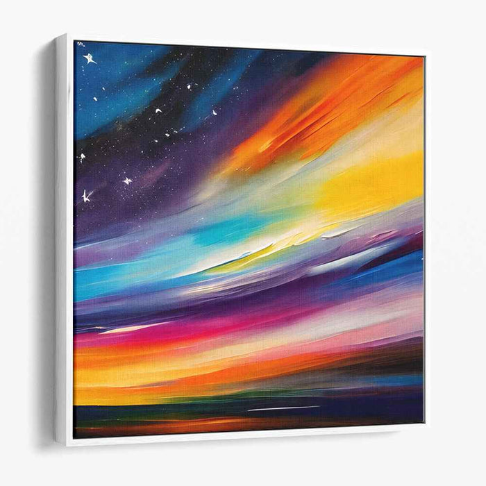 Celestial Energy Burst: Vibrant Cosmic Abstract Canvas Art