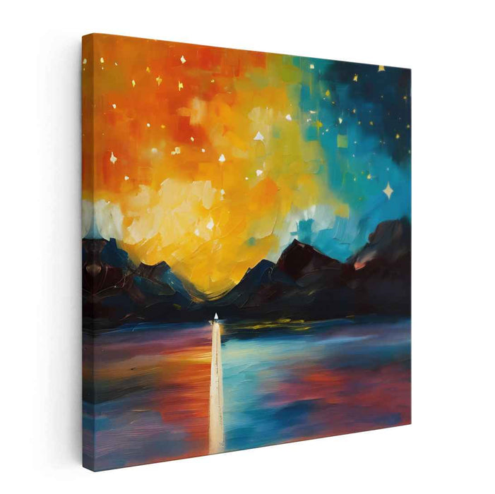 Luminous Voyage: Colorful Abstract Seascape Canvas Art