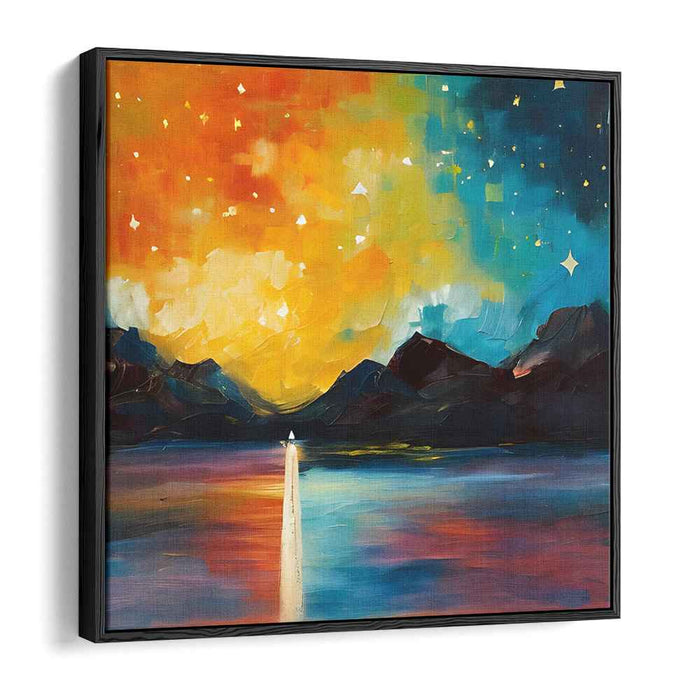 Luminous Voyage: Colorful Abstract Seascape Canvas Art