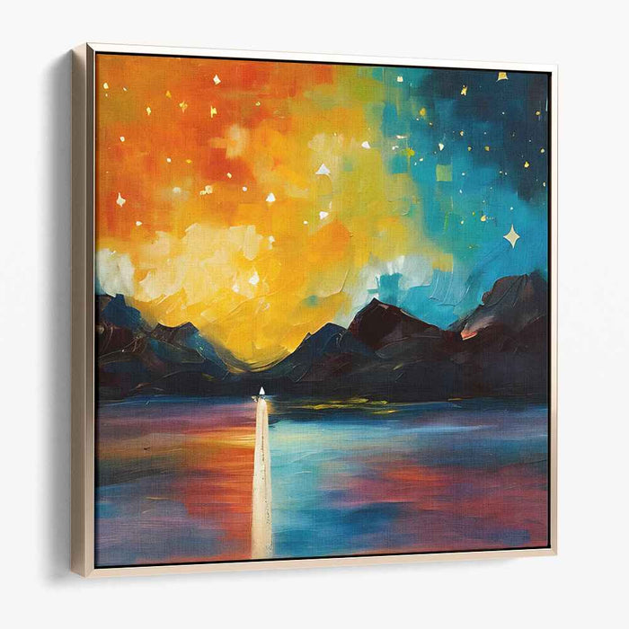 Luminous Voyage: Colorful Abstract Seascape Canvas Art