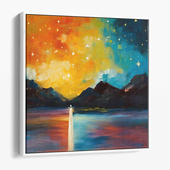 Luminous Voyage: Colorful Abstract Seascape Canvas Art