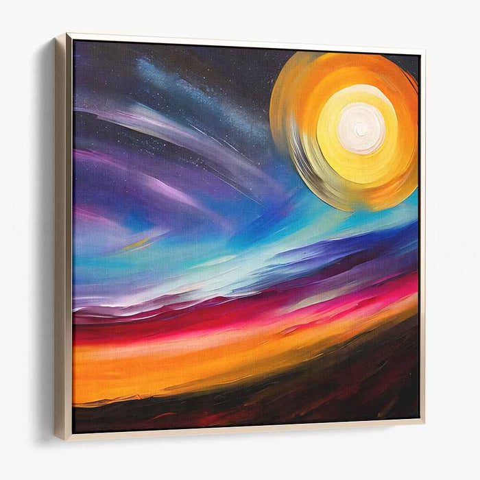 Luminous Dawn Tapestry: Abstract Sunlit Horizon Canvas Art Print