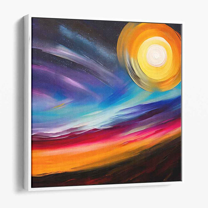 Luminous Dawn Tapestry: Abstract Sunlit Horizon Canvas Art Print